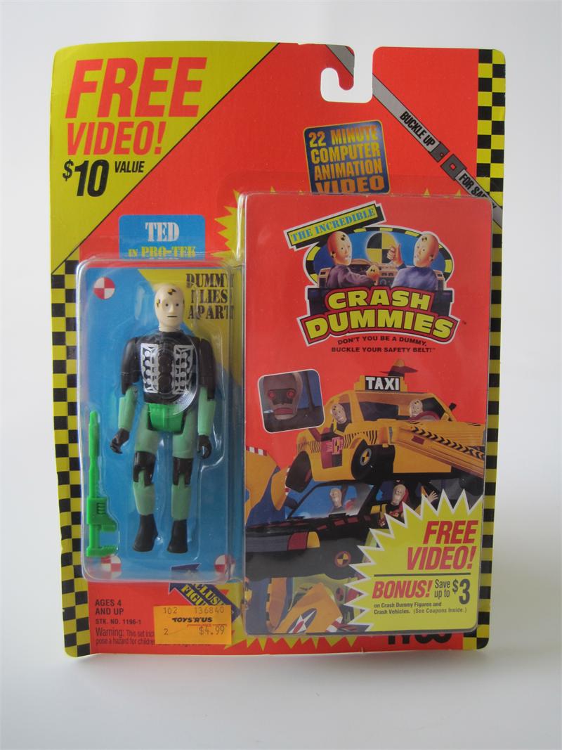 1993 TYCO The Incredible Crash Dummies Carded Ted w/ VHS Tape